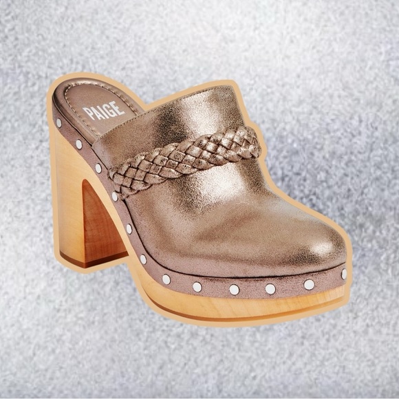 PAIGE Shoes - NWT PAIGE ‘Alex’ Platform Clog in “Gunmetal” Metallic Suede Size 7